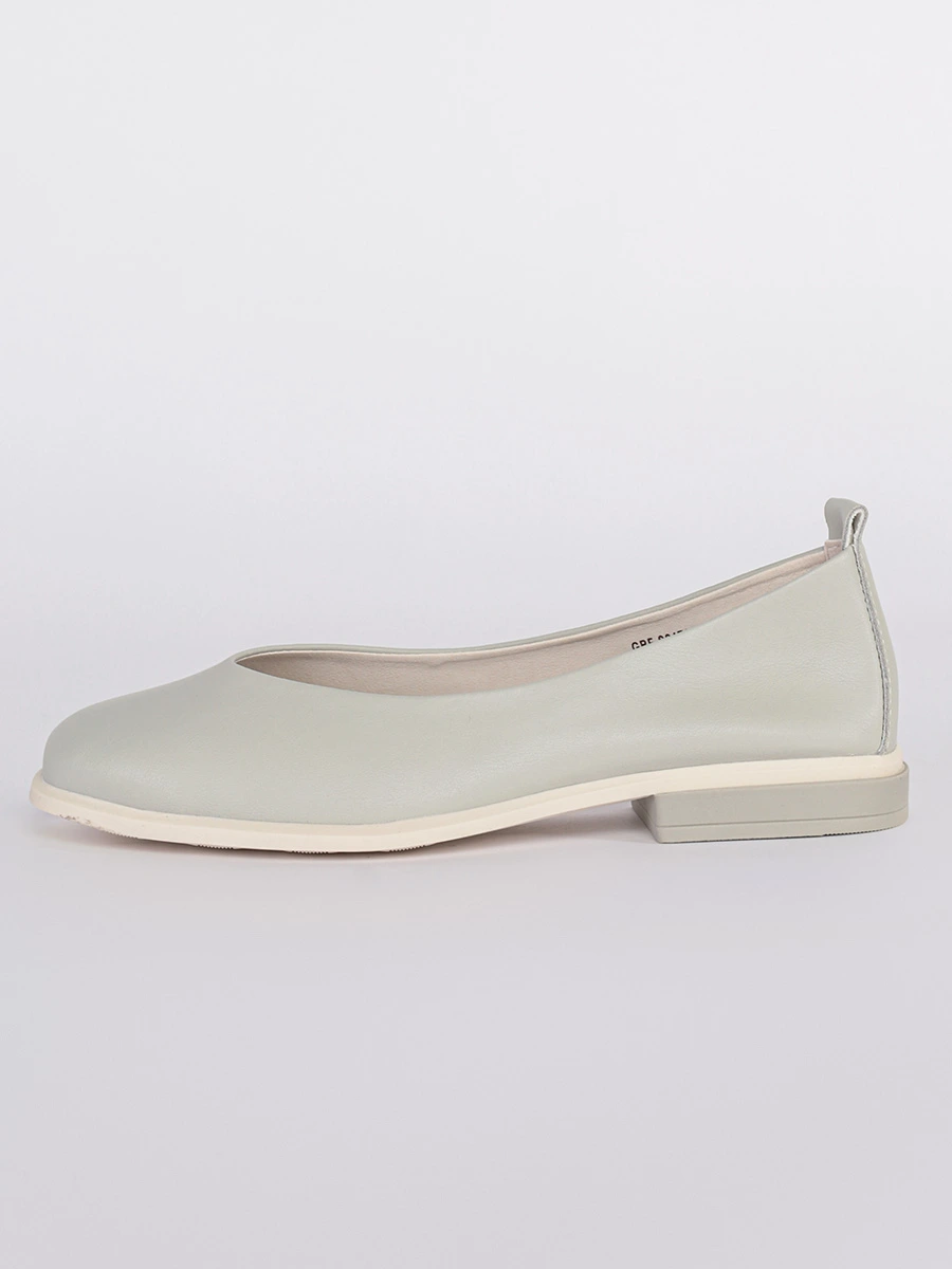 Туфли-лодочки серого цвета на венском каблуке